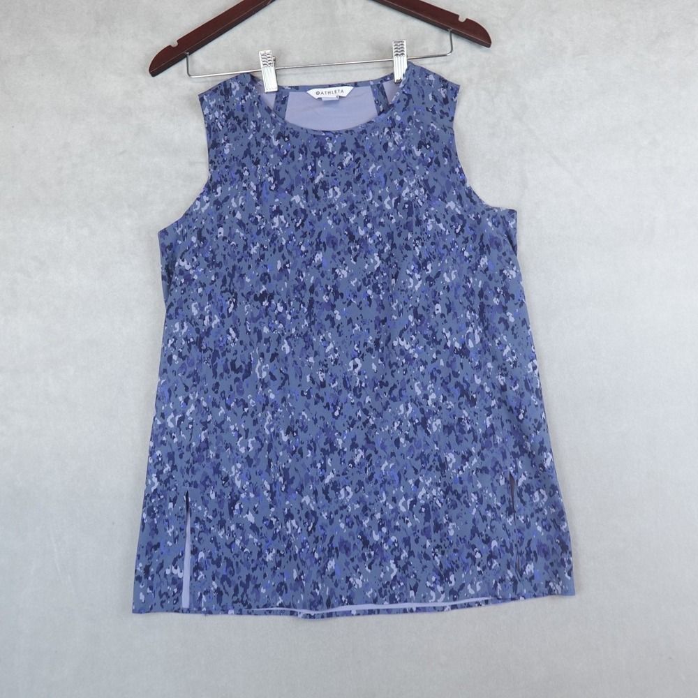 Athleta Zephyr Refined Tank Top Womens XS Captivate Chrome Blue